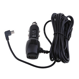 Premium Car Lighter Adapter 8-36V to 5V Mini USB Left Cable for GPS DVR Charging fit Cars Trucks