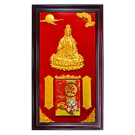 Lịch Gỗ Phù Điêu Quan Âm Bồ Tát - SK027