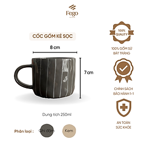 Mua Cốc gốm sứ tráng men cao cấp FEGO có quai cầm tiện lợi