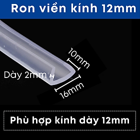 0.5 Mét Ron Gioăng Cao Su Chữ U H F 6mm 8mm 10mm 12mm Silicone Chuyên Dụng Gắn Dán Cửa Kính Vách Nhà Tắm Chống Nước Legaxi