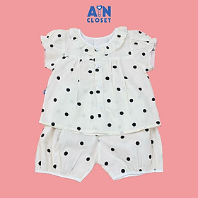 Bộ quần áo Ngắn bé gái họa tiết Bi Đen Cotton - AICDBGQOO5ZF - AIN Closet