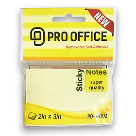 Giấy Note Pro Office - 2x3in PO-SN102-3SN0001 - Màu Vàng
