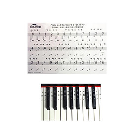 Clear Electronic Piano Key Sticker for 37/54/61/88 Keys Black Non-residue removable adhesive
