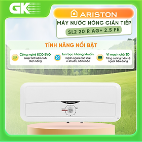 Mua Máy tắm nóng gián tiếp Ariston 20 lít SL2 20R AG+ ion bạc diệt khuẩn  chống giật - SL2 20 R AG+ 2.5 FE 2500W - Hàng chính hãng (chỉ giao HCM)