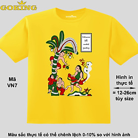 Hứng dừa, mã VN7. Áo thun tranh Đông Hồ Việt Nam, form unisex cho nam nữ, trẻ em, bé trai gái. Áo phông hàng hiệu Goking, quà tặng cao cấp cho gia đình, cặp đôi, doanh nghiệp, hội nhóm