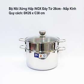 Bộ Nồi xửng hấp Inox 28cm cao cấp 