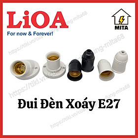 Đui Đèn Xoáy E27 LiOA - Đui Treo, Gắn Tường Chếch 45, 90 độ