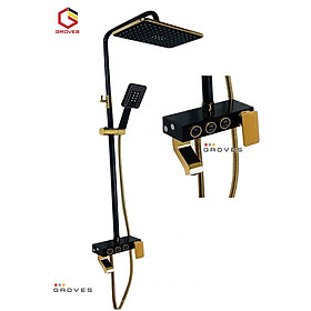 Mua Sen cây tắm nóng lạnh đen ánh vàng 3in1 GS6568