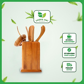 Mua Dụng Cụ Pha Trà SƯƠNG MAI Muỗng Xúc Trà Chất Liệu Tre Bền Đẹp Màu Sắc Trang Nhã Bộ Gồm 5 Món