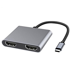 Mua Hub usb type-c (Thunderbolt 3) cho Macbook  Surface  iPad M1  Laptop ra 2 cổng HDMI+HDMI hỗ trợ 4k60hz