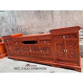 Kệ tivi mõ gỗ hương đá