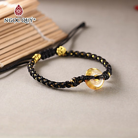 Vòng tay thắt dây đồng điếu hổ phách - Ngọc Quý