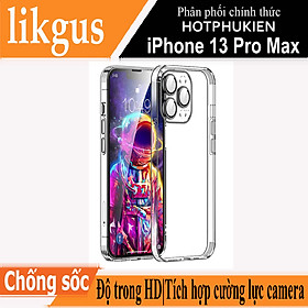 Ốp lưng cường lực camera trong suốt cho iPhone 13 Pro Max (6.7 inch) hiệu Likgus Lens Protection Case độ trong tuyệt đối, chống trầy xước, siêu mỏng 1.5mm - hàng nhập khẩu