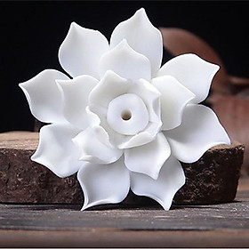 Mua Đĩa cắm nhang hoa sen gốm trắng tiểu bạch