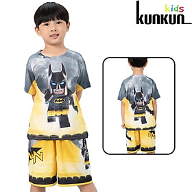 Đồ Bộ Thun Lạnh Có Tay In 3D cho bé trai hình Batman - Size 13