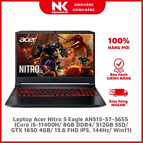 Mua Laptop Acer Nitro 5 Eagle AN515-57-56S5 (Core i5-11400H/ 8GB DDR4/ 512GB SSD/ GTX 1650 4GB/ 15.6 FHD IPS  144Hz/ Win11) - Hàng Chính Hãng