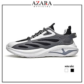 Giày Thể Thao Nam AZARA- Sneaker Màu Xám - Trắng, Giày Thể Thao Chạy Bộ, Vải Thoáng Khí, Đế Chống Sốc  - G5431
