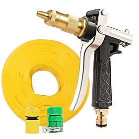 Bộ dây vòi xịt nước rửa xe, tưới cây đa năng, tăng áp 3 lần, loại 15m 206236 đầu đồng, cút, nối PE
