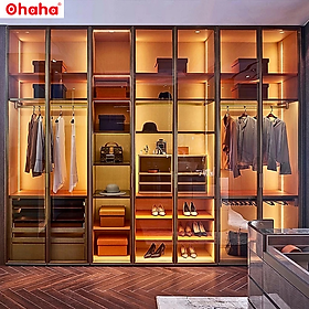 Mua TỦ QUẦN ÁO TRƯNG BÀY CÁNH KÍNH CAO CẤP OHAHA CÓ KÈM ĐÈM LED 240*240CM - TCK010