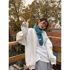 MS826 Áo khoác cardigan len cổ tim form rộng Hàn Quốc