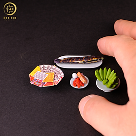 Phụ Kiện Bàn Thờ Bộ Mâm Cúng Tam Vị Cát Tường Manihum - Quà Tặng Phong Thủy May Mắn Chiêu Tài - BTLPK-02