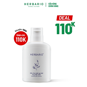 Sữa rửa mặt tạo bọt sẵn hoa đậu biếc herbario 100ml ngăn lão hóa chống oxy hóa cấp ẩm thuần chay