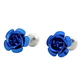 Rose Flower Cufflinks Brass Metal Fashion Men's Cufflinks Elegant Wedding Party Shirt Jewelry