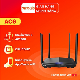 Phát Wifi Tenda AC6 (4 anten 5dBi xuyên tường, 2 băng tần) - Hàng Chính hãng