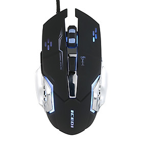 Wired Gaming Mouse 3600 DPI Optical Mouse Ergonomic Mouse 4 Adjustable DPI Levels/6 Buttons/7-Color Breathing Light
