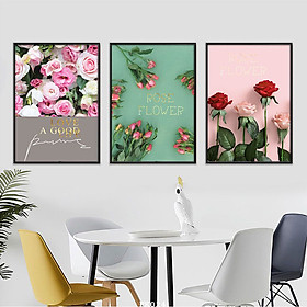 Mua Tranh Hoa Giá Rẻ Decor Không Gian Gia Đình - Tran Canvas Bộ 3 Canvas Cao Cấp