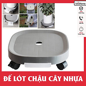 Đế Kê Chậu Cây- Kệ Lót Chậu Cây Có Bánh Xe Dễ Dàng Di Chuyển Và Khay Hứng Nước 1.5L Tiện Lợi - Chịu Lực 80kg