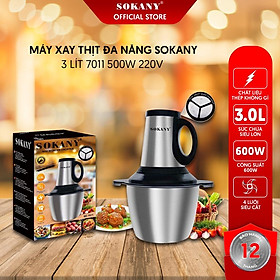 Mua Máy Xay Thịt Đa Năng SOKANY 3 Lít 7011 500W 220V Bảo Hành 12 Tháng - Hàng chính hãng