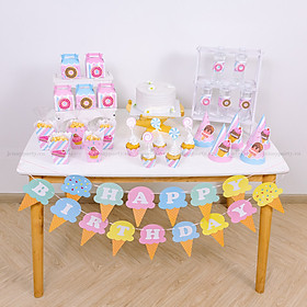 Bộ Trang Trí Bàn Thôi Nôi Và Sinh Nhật Cho Bé - Sweeties