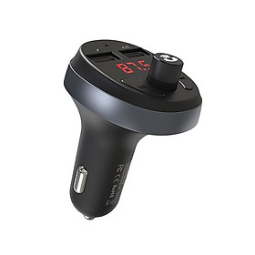 Sạc ô tô Hoco tích hợp microphone , Bluetooth V4.2 màn hình LED kép USB - Hàng chính hãng