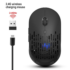 HXSJ T38 2.4G Wireless Charging Mouse Colorful Breathing Light Mouse Lightweight Mute Office Mouse with Adjustable DPI