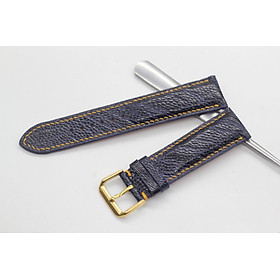 Dây đồng hồ da thay thế  đà điểu thật Songhan Leather hoàn thiện thủ công màu xanh khóa kim cài, BH 6 tháng WSOT-01