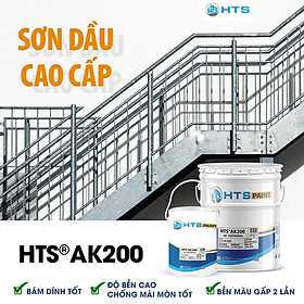 Sơn dầu Alkyd cao cấp HTS AK200 lon 5kg - Chống rỉ tốt, Độ bền màu cao, Không cần sơn lót