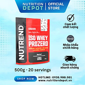 Whey Isolate cao cấp bổ sung đạm protein - Nutrend Whey Protein Isolate Iso Prozero (Túi 500g) - Nutrition Depot Vietnam