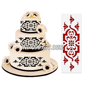 Khuôn rắc bột Stencil trang trí bánh, làm viền rau câu, fondant hoa văn kiểu, phong cách Châu Âu - Mã số 1208