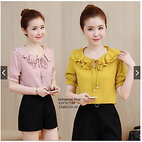 25nh0320-ÁO KIỂU NỮ CỔ VIỀN BÈO DỄ THƯƠNG s-6xl
