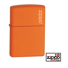 Bật lửa Zippo 231ZL Classic Orange Matte Zippo Logo (sơn tĩnh điện màu cam) - Chính hãng 100%