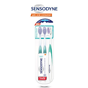 Bộ 3 bàn chải đánh răng SENSODYNE DEEP CLEAN SOFT làm sạch sâu kẽ răng