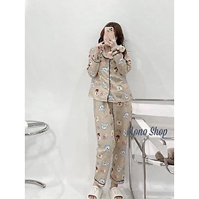 Bộ pizama Thô kate Thái quần dài, áo dài