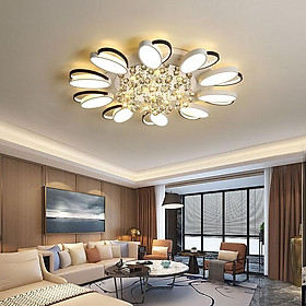 Hình ảnh ĐÈN ỐP TRẦN trang trí, đèn LED phòng khách 10 cánh 3 chế độ sáng kèm điều khiển từ xa-mâm 2055 