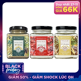 Combo 3 Bột Hũ Milaganics Dưỡng Da: Cám Gạo (90g) + Yến Mạch (90g) + Đậu Đỏ (100g)