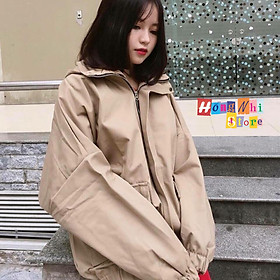 ÁO KHOÁC JACKET KAKI 2 TÚI DÁNG RỘNG DÀI MÀU TAN - JACKET KAKI UNISEX TAN - MM