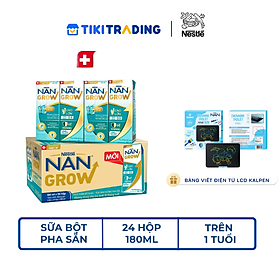 Thùng 24 hộp Sữa pha sẵn Nestlé NANGROW sữa mát công thức từ Thụy Sĩ 9(4 x 180ml) - (Bé từ 1 tuổi) Tặng Bảng viết LCD Kalpen