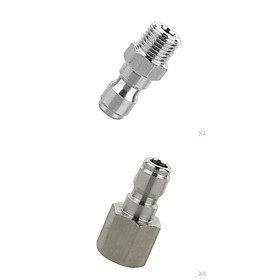 4-Set Pressure Washer Quick Connect Adapter Connector Coupling [G1/4 Male]