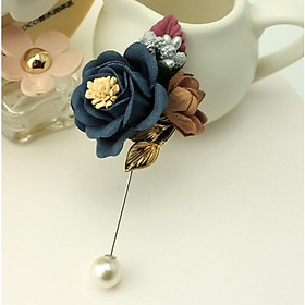 Trâm cài áo thời trang vải Vintage dễ thương hoa lá