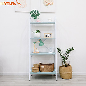 Kệ Sách Gỗ 4 Tầng BEYOURs - Kệ Đựng Sách Khung Sắt - ATHENA BOOK 4FL - Nội Thất Phòng Khách Phòng Làm Việc